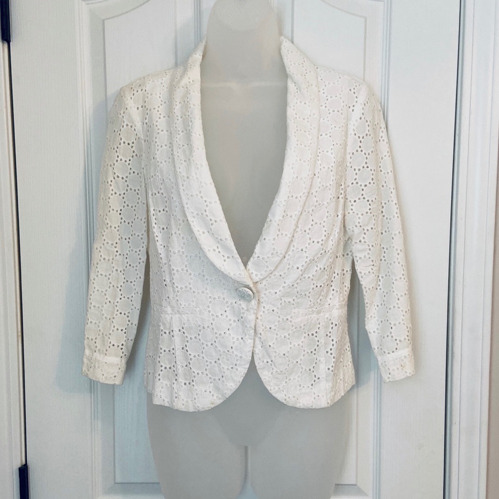 Candies White Lace Blazer